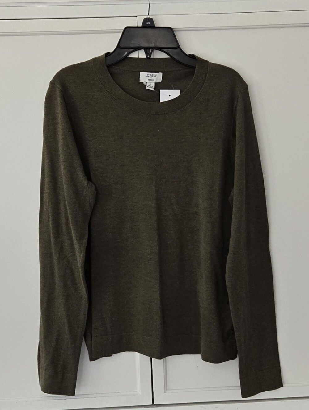 NWT J. Crew Olive Green Crewneck Teddie Sweater